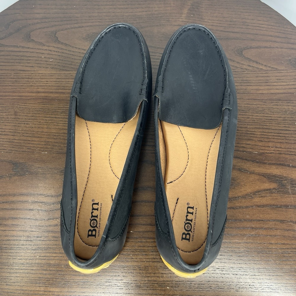 Born Axona Loafer Shoes Women's 9.5M‎ Black Leather Driving Mocs Sip On Moc Toe - Picture 11 of 16